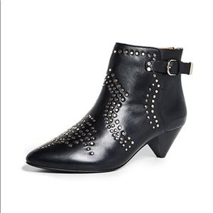 Joie Bickson Leather Bootie Stud Heel Zipper NWOB